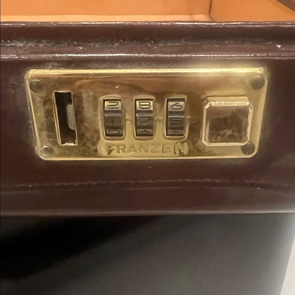 Vintage Leather Attaché Briefcase, Lined, Franzem Combination Lock, 1980s Case - Picture 4 of 9